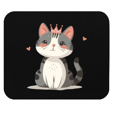 Discover Kawaii Cat Queen and Hearts Mouse Pads