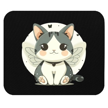 Discover Kawaii Cat-Butterfly Mouse Pads