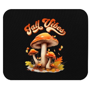 Discover Fall Vibes Autumn Lover Mashroom and Fallen Mapple Mouse Pads