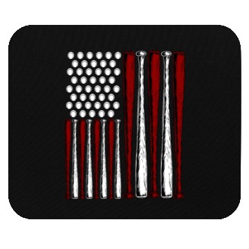Discover Baseball US Flag Mouse Pads