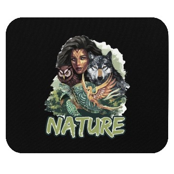 Discover Nature-Inspired Wolf Owl Turtle Phoenix Woman Mouse Pads