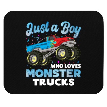 Discover Just A Boy Who Loves Monster Trucks Toddler Kids Mouse Pads