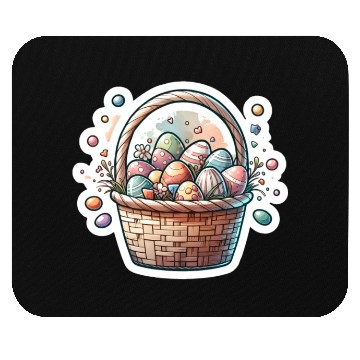 Discover Cute Easter Egg Basket Soft Pastel Color Mouse Pads