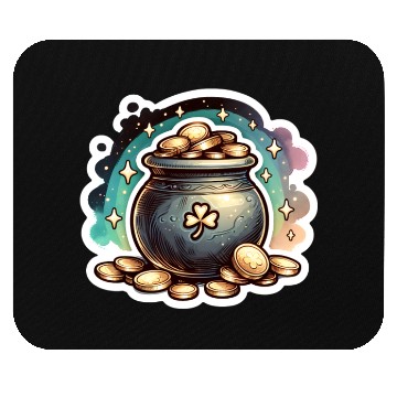 Discover Saint Patrick's Day Sparkly Pot of Gold Mouse Pads