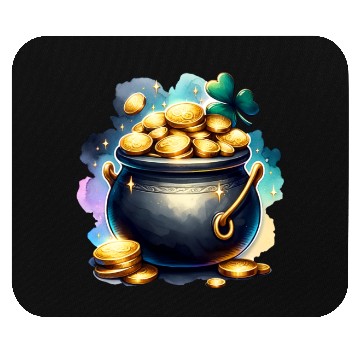 Discover Saint Patrick's Day Gold Pot With Clover Mouse Pads