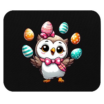 Discover Easter Egg Owl Juggling Mouse Pads