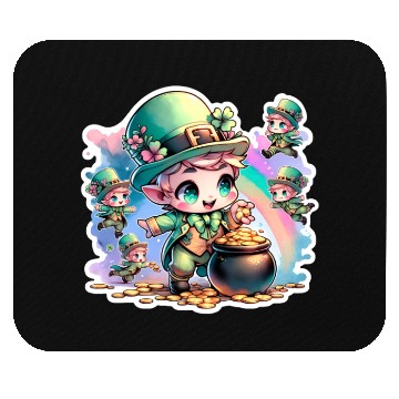 Discover Saint Patrick's Day Chibi Leprechauns Mouse Pads