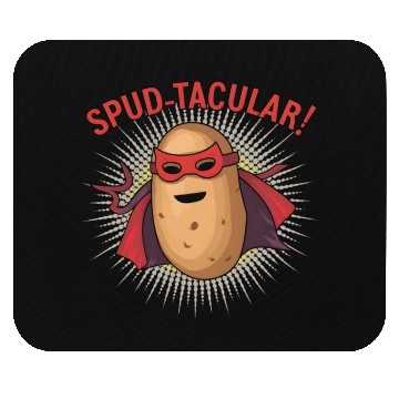 Discover Superhero Potato Saying "Spud-tacular!" Design Art Mouse Pads