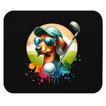 Discover Dachshund Golfer Golfing Wiener Dog Owner Design Mouse Pads