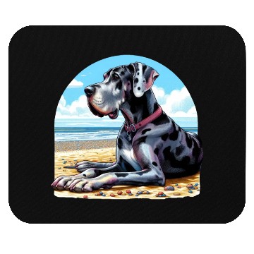 Discover Great Dane On The Beach Mouse Pads
