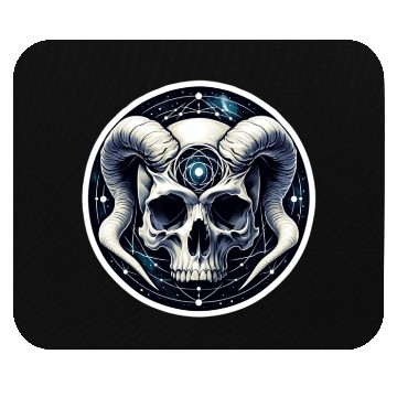 Discover Cosmic Nirvana Serenity: Horned Skull Mouse Pads