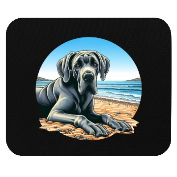 Discover Great Dane On The Beach Drawing Mouse Pads