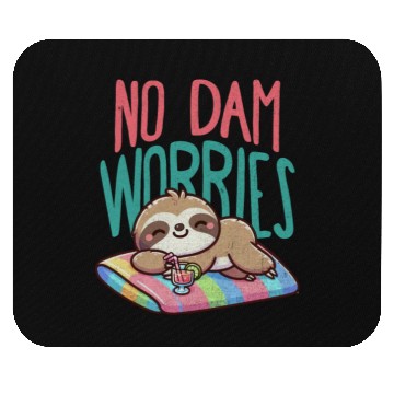 Discover No Dam Worries Sloth on The Beach Relax Mouse Pads
