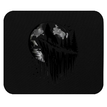 Discover Howling wolf silhouette Mouse Pads