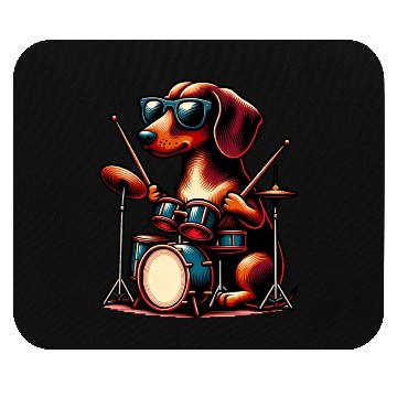 Discover Dachshund Drummer Wiener Dog Design Mouse Pads