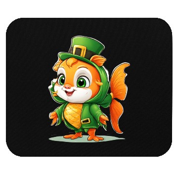 Discover Lucky Fin: St. Patrick's Cute Fish Design Vibrant Mouse Pads