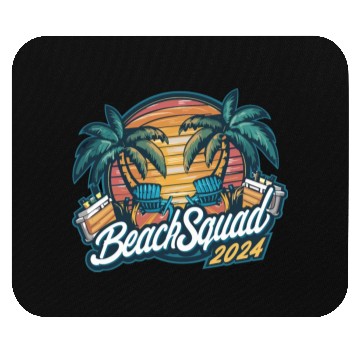 Discover Beach Squad 2024 Tropical Sunset and Palm Trees Mouse Pads
