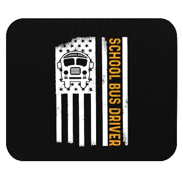 Discover School Bus Driver American Flag School Bus Driver Mouse Pads