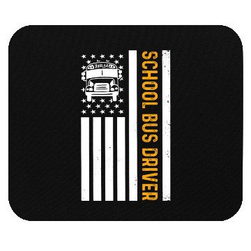 Discover School Bus Driver American Flag School Bus Driver Mouse Pads