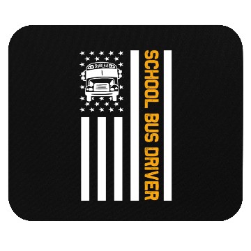 Discover School Bus Driver American Flag School Bus Driver Mouse Pads
