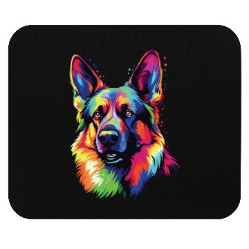 Discover Watercolor Colorful German Shepherd Mouse Pads