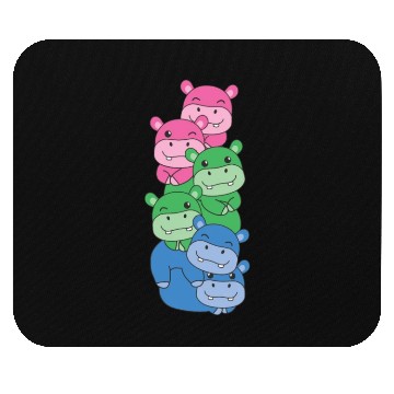 Discover Polysexual Flag Pride Lgbtq Cute Hippo Mouse Pads