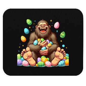 Discover Colorful Easter Eggs Surrounding Bigfoot Mouse Pads