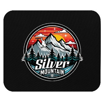 Discover Retro Silver Mountain Ski Mouse Pads