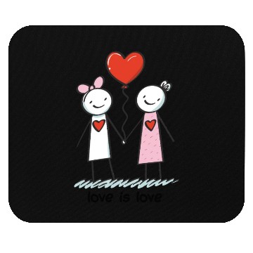 Discover Stick Figure Lesbian Lovers Love is Love Mouse Pads