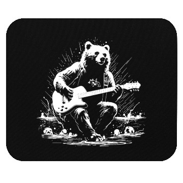 Discover Grizzly Bear Playing Guitar Mouse Pads