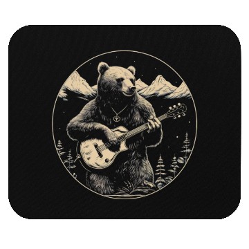 Discover Grizzly Bear Playing Guitar Mouse Pads