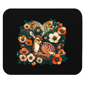Discover Spring Fawn Mouse Pads