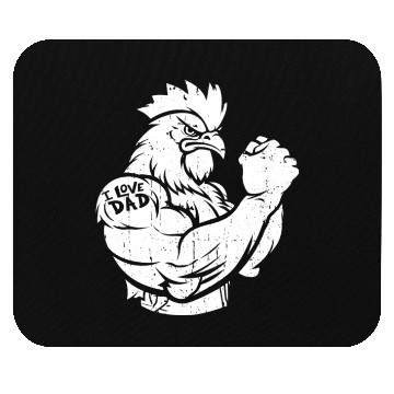 Discover Chicken Hen Biceps Tattoo I Love Dad Mouse Pads