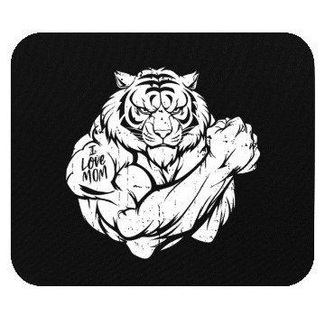 Discover Tiger Biceps Tattoo I Love Mom Mouse Pads