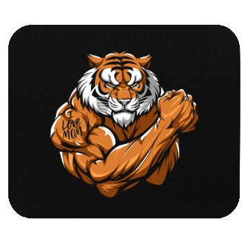 Discover Tiger Biceps Tattoo I Love Mom Mouse Pads