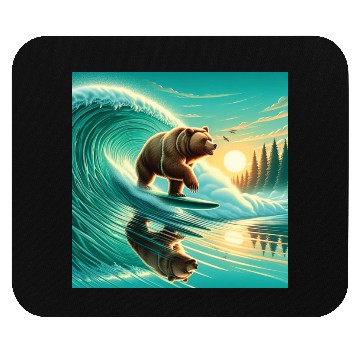 Discover Grizzly bear windsurfing Mouse Pads