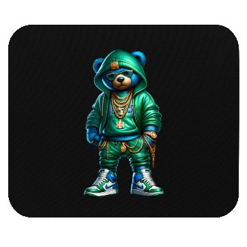 Discover Hustle Anarchy green royal bear Mouse Pads
