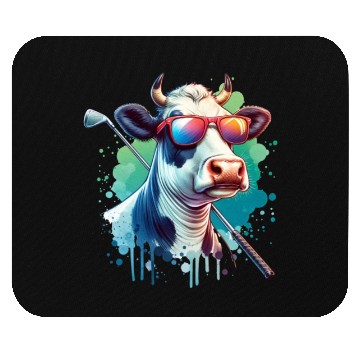 Discover Cow Golfer Golf Course Dog Owner Mouse Pads