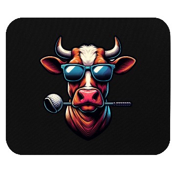 Discover Cow Golfer Golf Course Dog Owner Mouse Pads