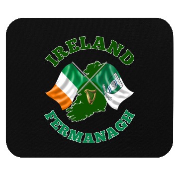 Discover Fermanagh Ireland Irish Flag and County Flag Mouse Pads