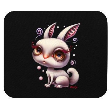 Discover Enchanted Whimsy: Magical Realist White Rabbit Mouse Pads