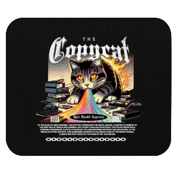 Discover Pixel Pirate Cat Apparel: Crafty Copycat's Digital Mouse Pads