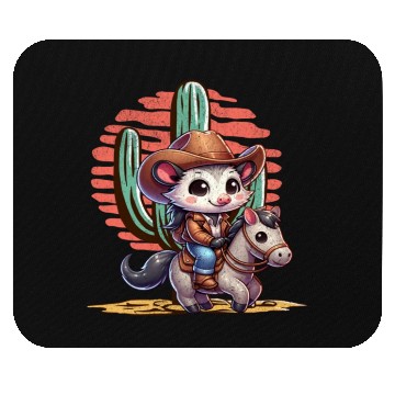 Discover Opossum Cowboy Mouse Pads
