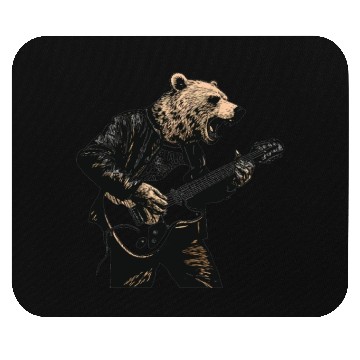 Discover Grizzly Bear Playing Guitar Mouse Pads