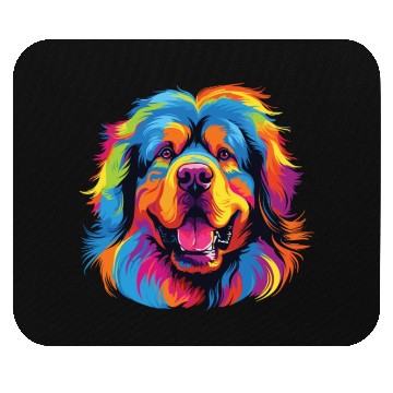 Discover Watercolor Colorful Tibetan Mastiff Mouse Pads