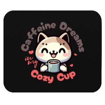 Discover Caffeine Dreams Cat Delight Mouse Pads