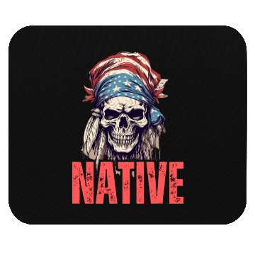 Discover Native American Headpiece Native American Skull Mouse Pads