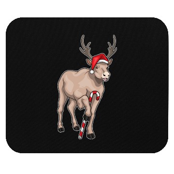 Discover Reindeer Christmas Candy cane Mouse Pads