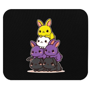 Discover Bunnies Nonbinary Flag Pride Month Cute Bunny Mouse Pads
