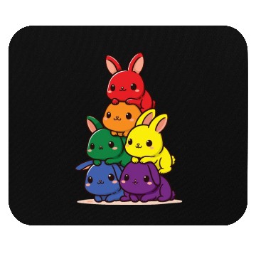 Discover Bunnies Rainbow Flag Pride Month Cute Bunnies Mouse Pads